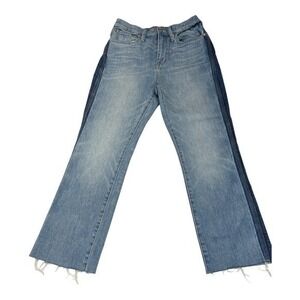 J.Crew Point Sur High Rise Cropped Straight Jeans Women's 27 Raw Hem Denim